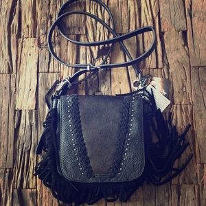 Genuine leather black Shoulder Bag